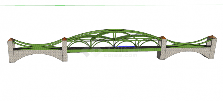独特风格结构精巧桥梁su模型-图一