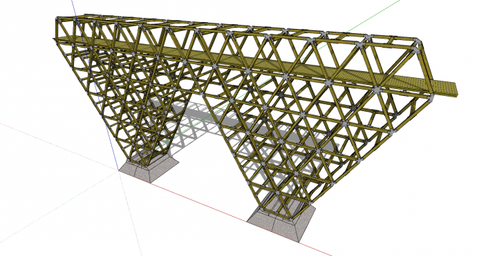 现代化美式大型钢结构桥梁su模型_图1