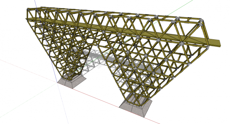 现代化美式大型钢结构桥梁su模型-图一