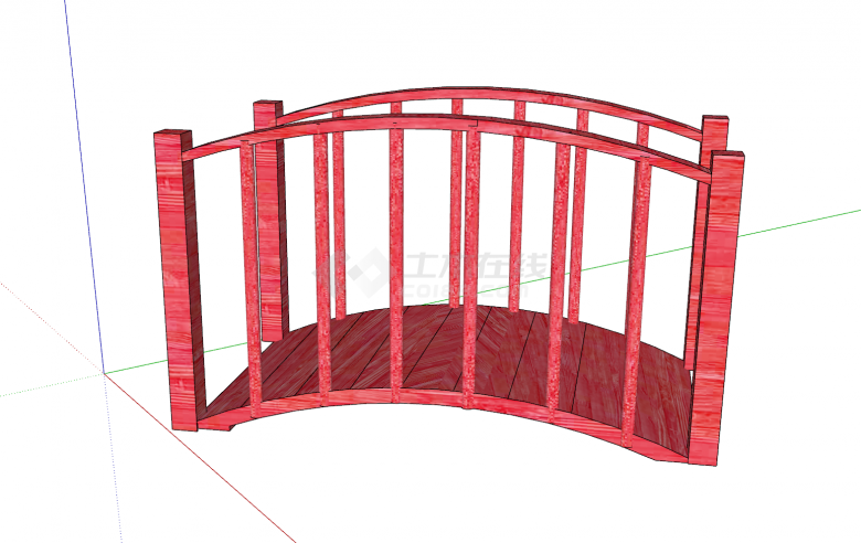 日式景观拱桥su模型-图二