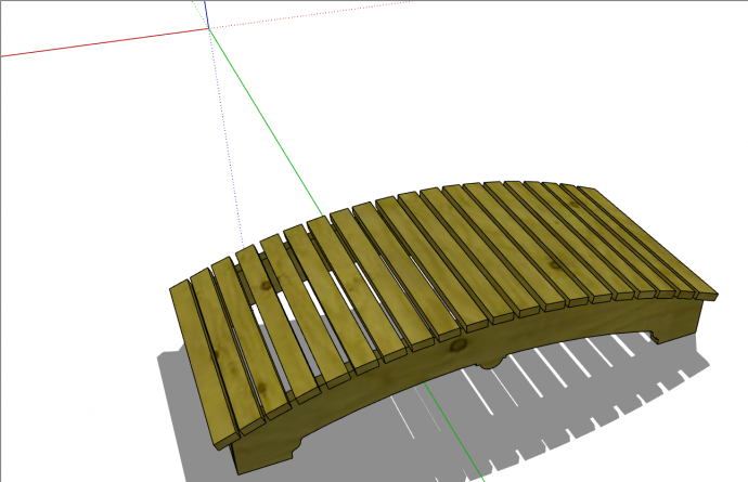 跨小河木拱桥的SU模型_图1