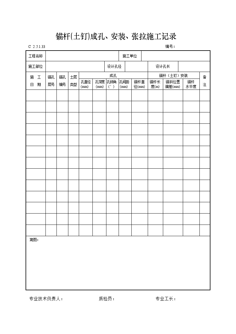 锚杆(土钉)成孔、安装、张拉施工记录.doc-图一