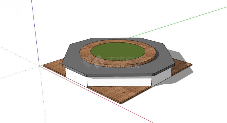 地中海式方形树池SU模型设计-图二