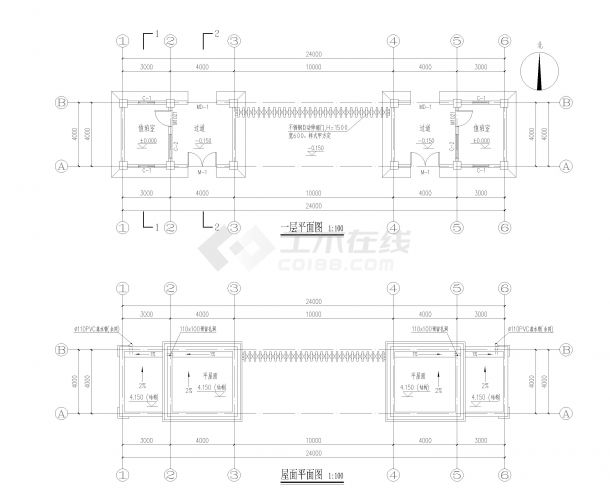 某40平大门给排水系统设计施工图-图一