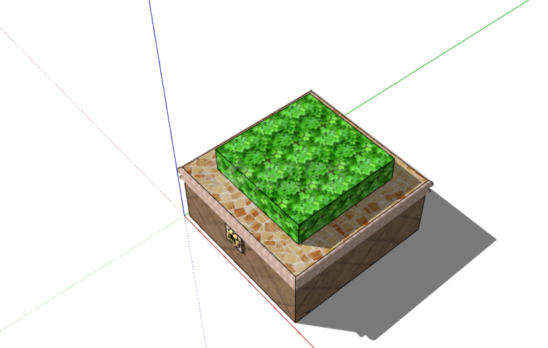 北欧风格方形树池SU模型设计-图二