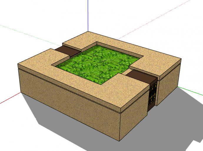 鲜花绿化树木树池的SU模型_图1