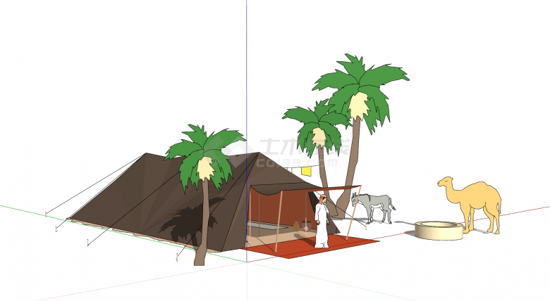 中东风格沙漠帐篷su模型-图二