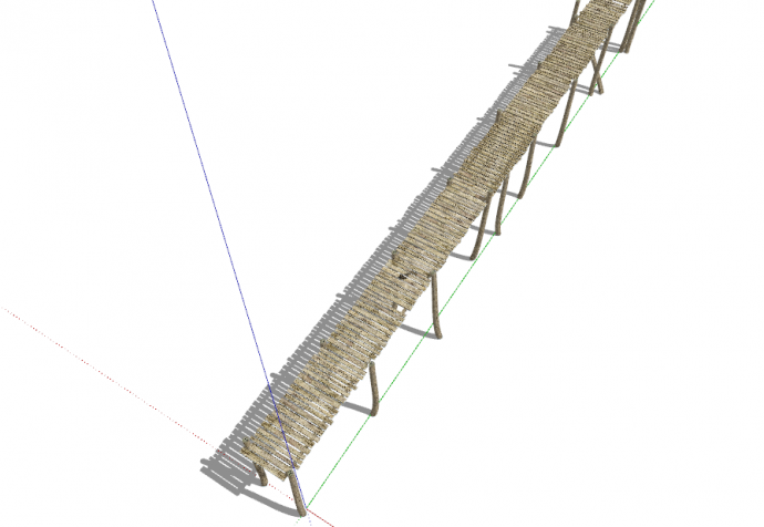 欧式古典木质简陋型直通桥梁su模型_图1