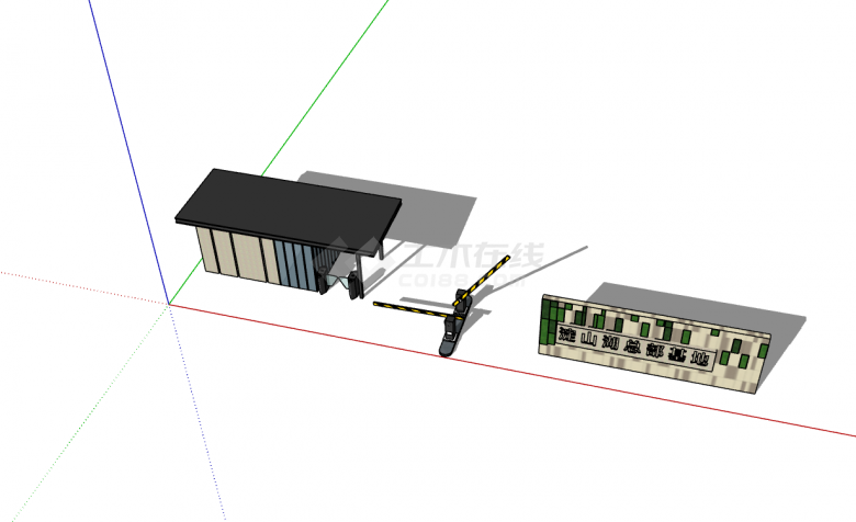 后现代风格院校大门SU模型设计-图二