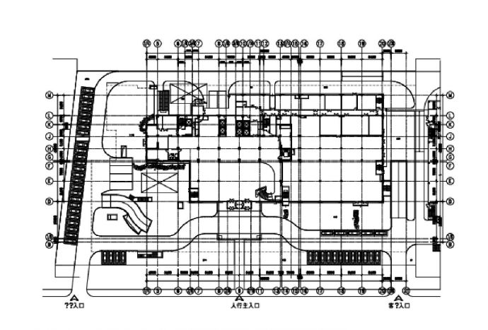 某地车展厅入口结构设计图_图1