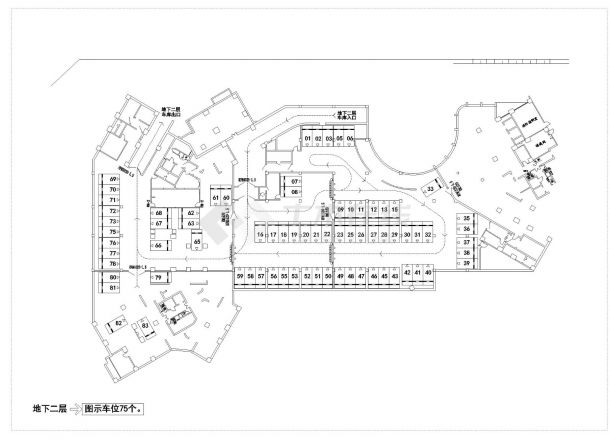 地下停车场平面布置图-图二