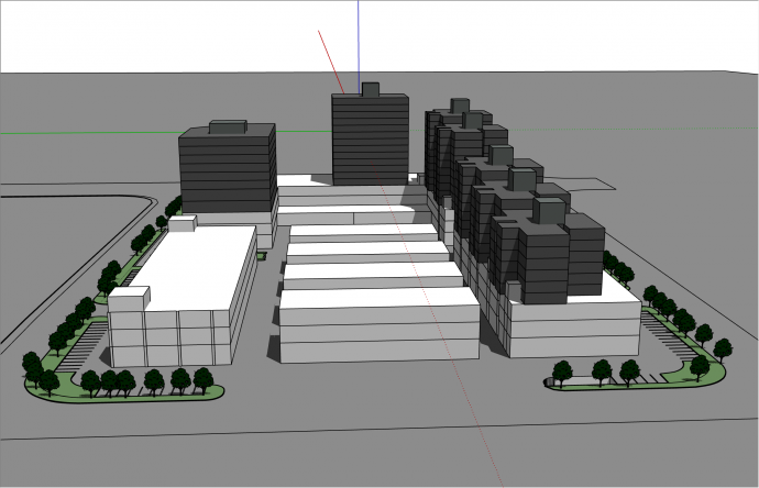 别致现代风格城市设计规划su模型_图1