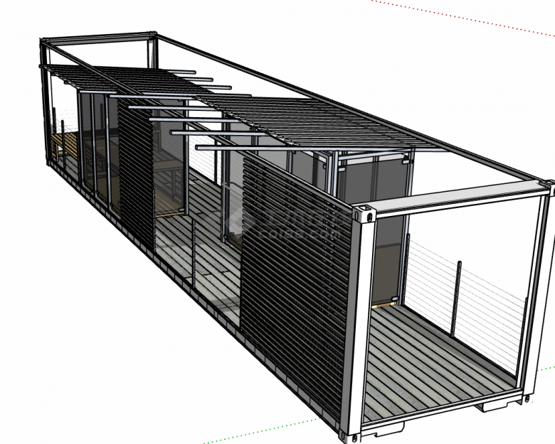 小型钢结构集装箱改造民宿餐厅su模型-图一