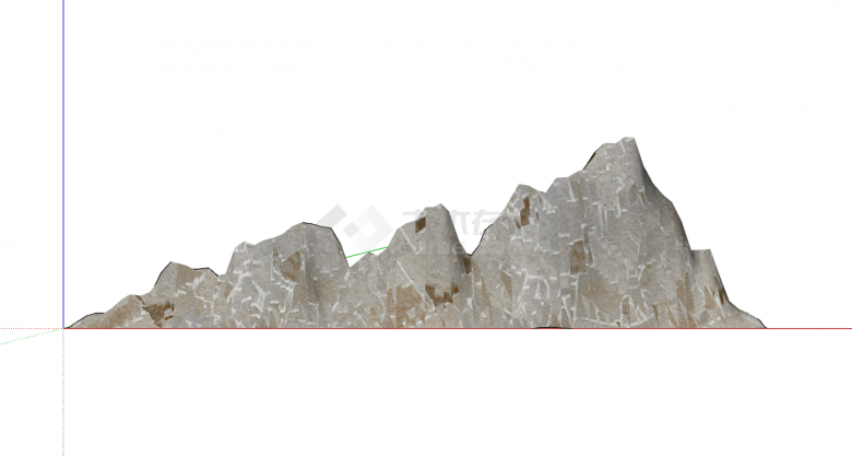 现代浅色高低层次假山置石su模型-图一