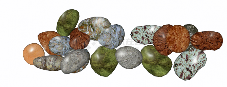 五彩斑斓可爱的假山置石 su模型-图一