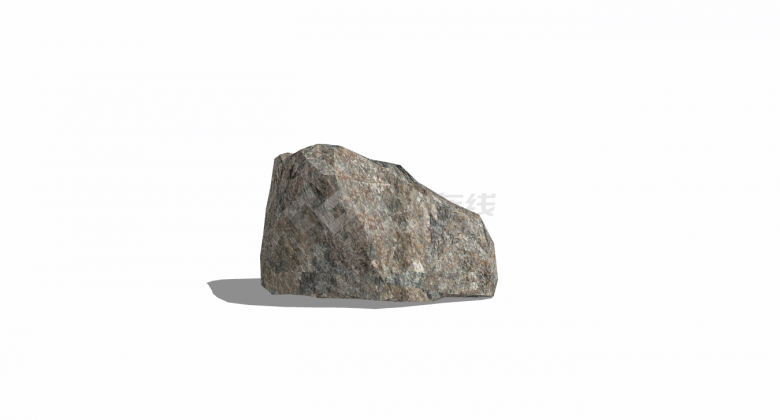 现代花岗岩块状假山置石su模型-图二