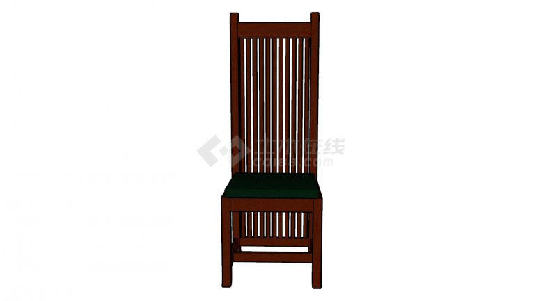 中式镂空家具红木椅子su模型-图一