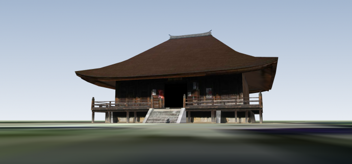 日本古典风寺庙设计su模型_图1