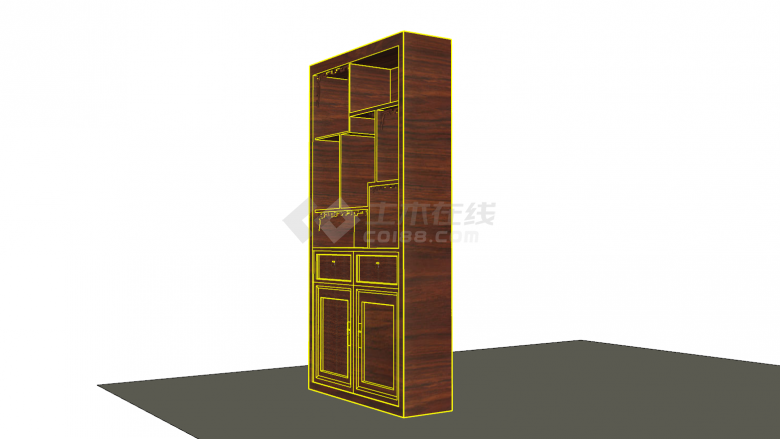 中国古典储物柜su模型-图二