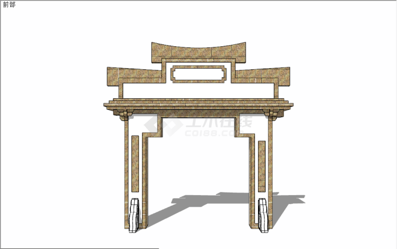 东南亚泰式简约牌坊su模型-图一