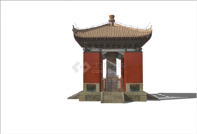 中式古代传统年代感亭子su模型-图二