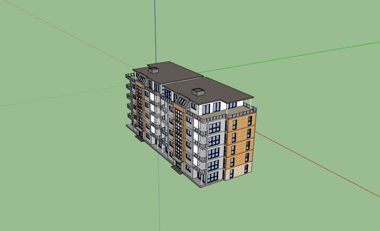 现代双单元低层住宅su模型-图二