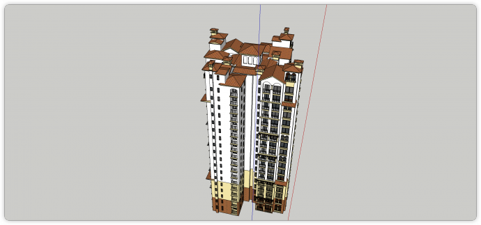 高层风车型住宅建筑su模型_图1