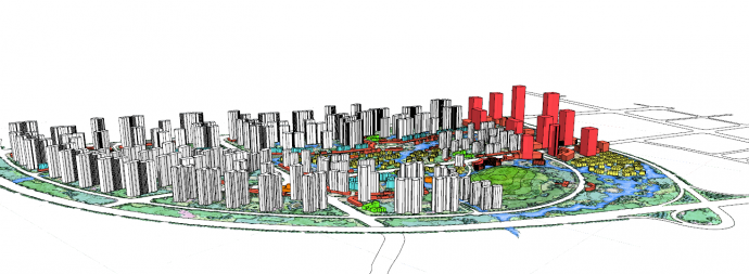 绿色城市设计规划su模型_图1
