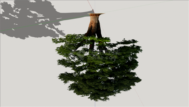 矮根风格大树冠观赏树su模型-图二