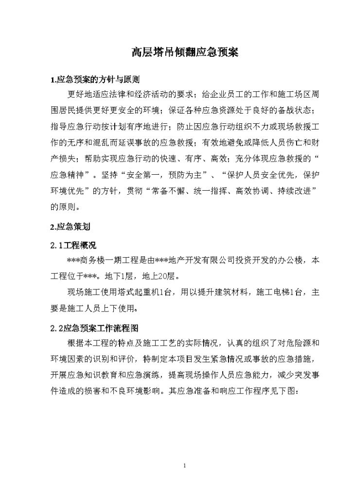 某高层商务楼塔吊防倾覆应急预案-图一