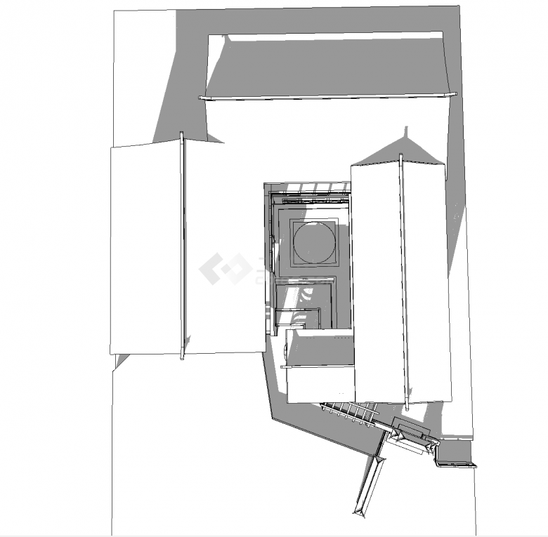 带院落带阳台的双层中式四合院su模型-图二