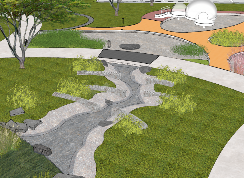 现代雨水花园湿地建筑su模型-图二