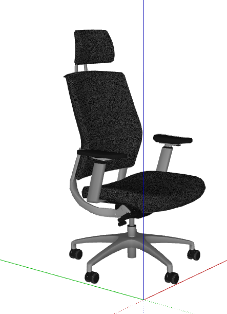 现代中式黑色办公椅椅子吧椅su模型-图二
