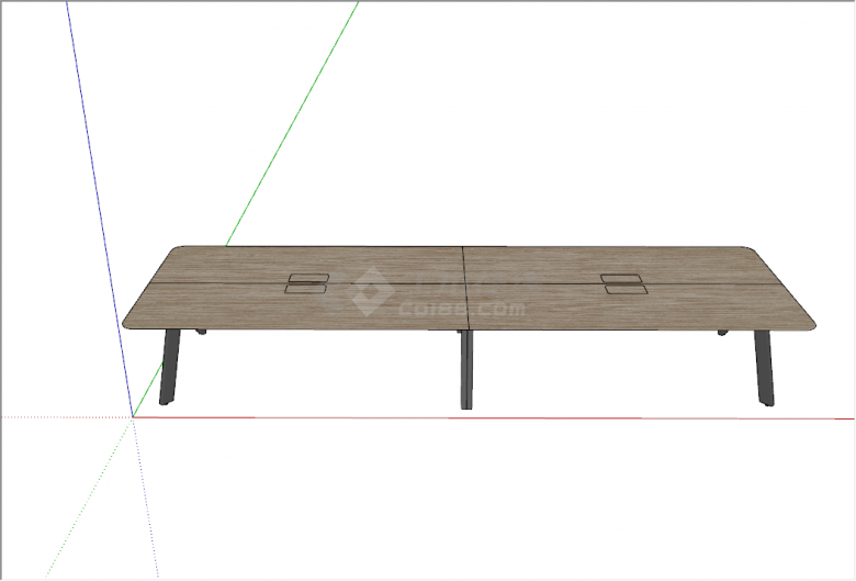 现代简约木质办公桌会议桌su模型-图一