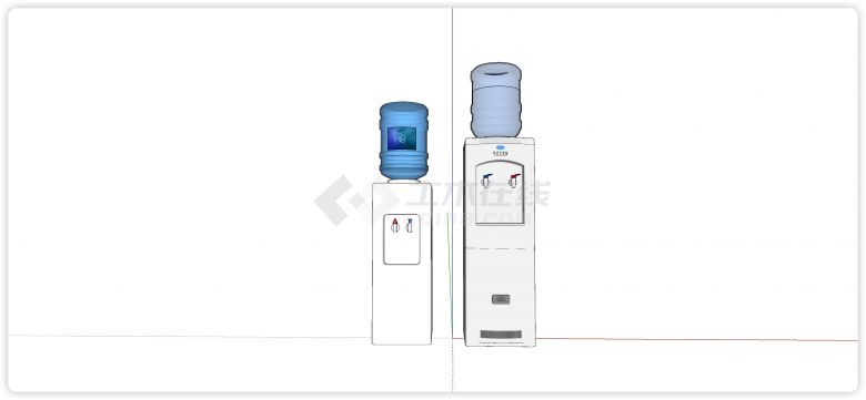 自动饮水机办公用品器材su模型-图一