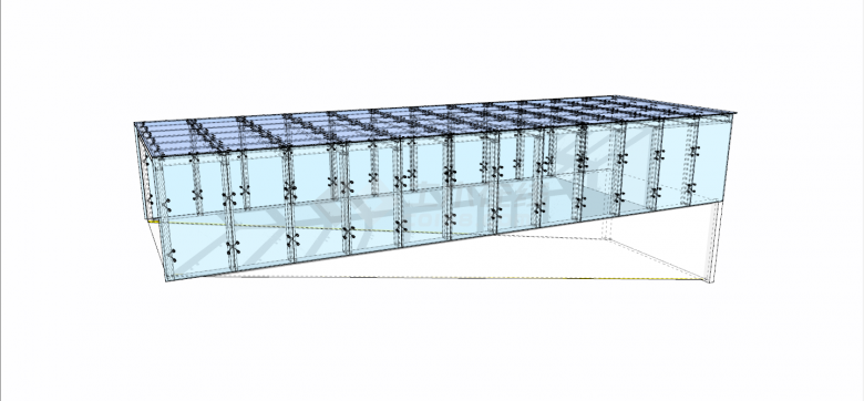 大型玻璃钢结构车库地下出入口su模型-图二