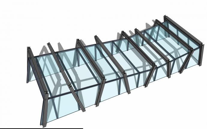 地下出入口玻璃钢架su模型_图1