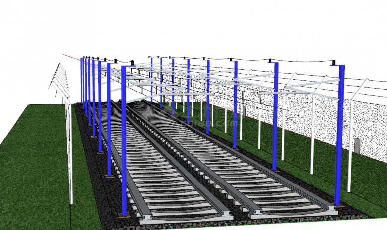 铁路轻轨建筑su模型-图二