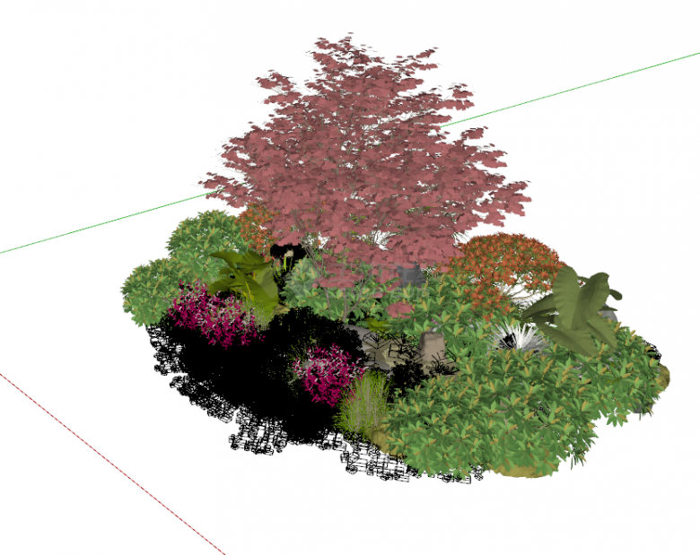 现代灌木丛组合花草植物树木su模型-图二