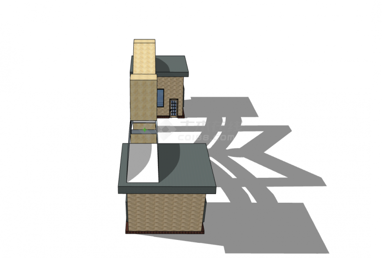 现代学校大门入口建筑su模型-图二