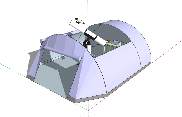紫色中间可拆卸帐篷su模型_图1