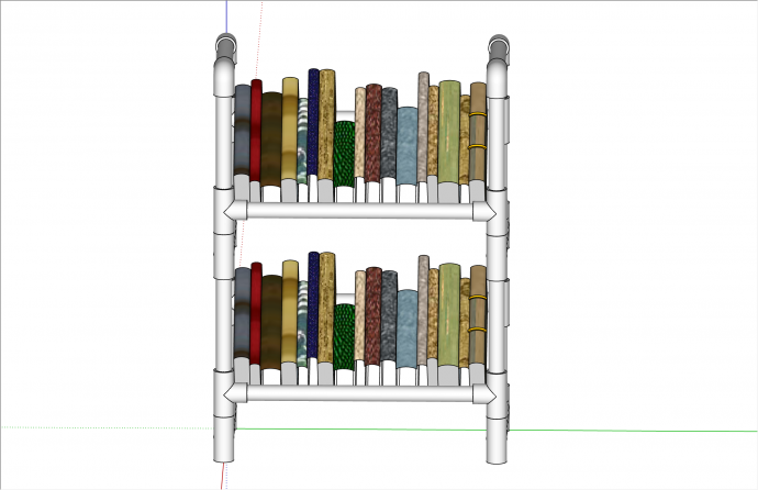 创意塑料管拼接书架书柜su模型_图1