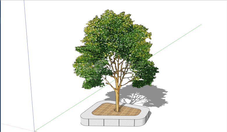 简约不规则底座植物景观su模型-图一