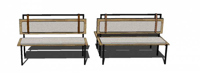三把公园专用的现代简易风休息椅su模型_图1