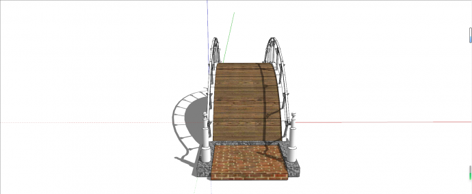 现代圆弧铁架石拱桥su模型_图1