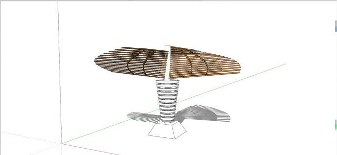 现代公园创意螺旋状构筑物su模型_图1