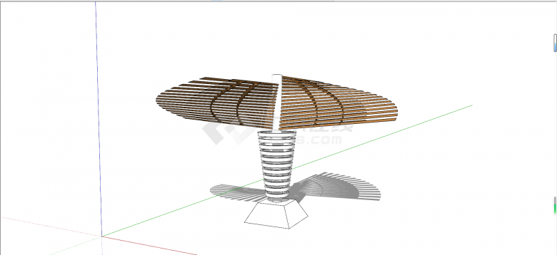 现代公园创意螺旋状构筑物su模型-图一