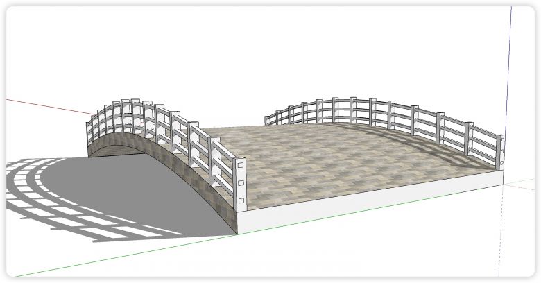 加宽桥面青砖拱桥su模型-图二