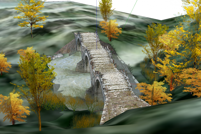 仿古户外景观桥石桥拱桥su模型_图1