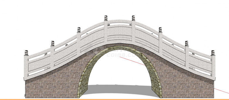 美式拱桥桥梁su模型-图一